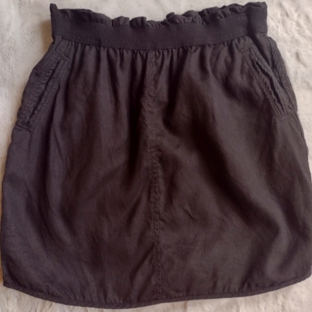 Aritzia Skirts | Aritzia- Wilfred Linen & Lyocell Blend Paperbag Skirt in Black